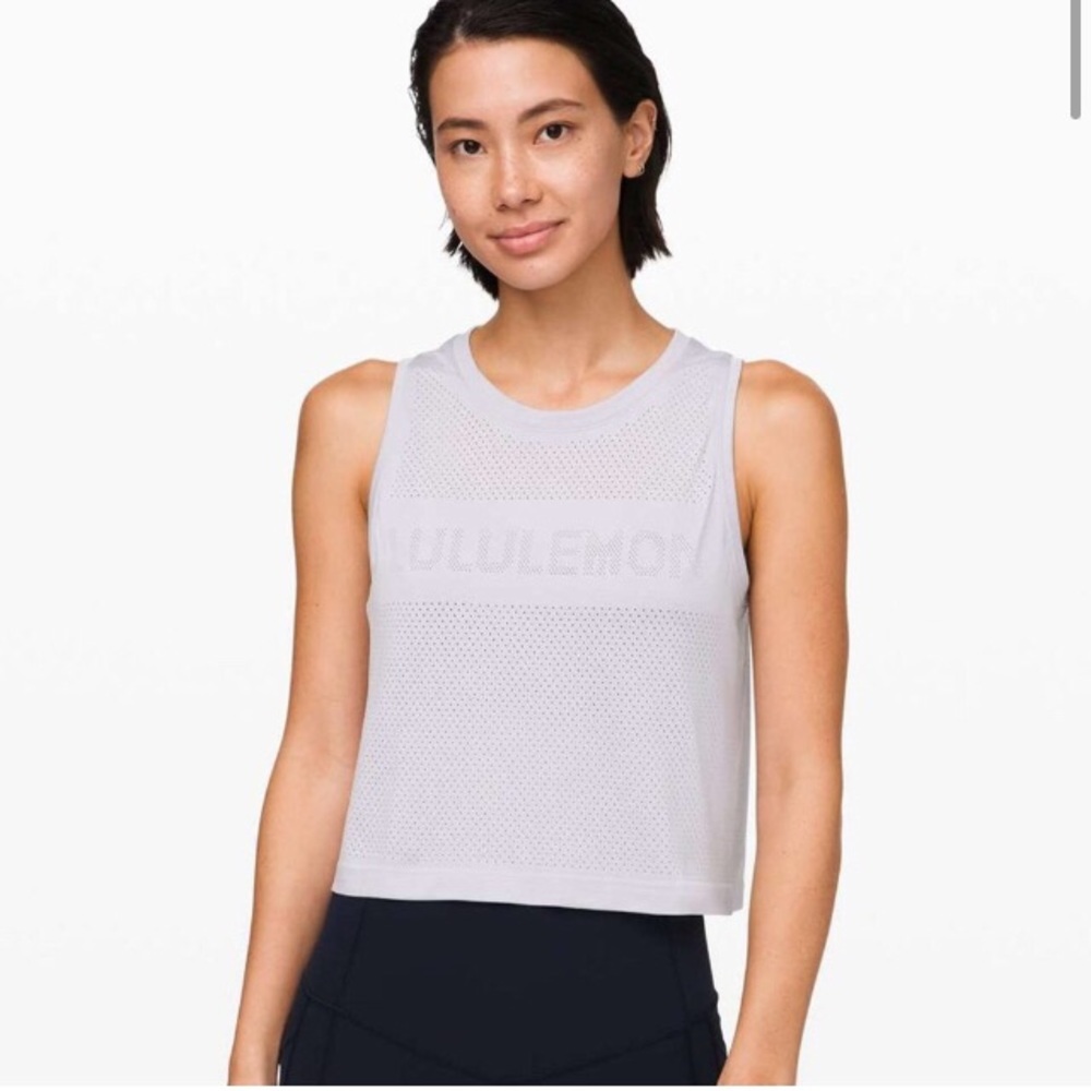 Lululemon wht Breeze by muscle crop tank 8